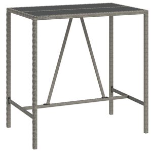 vidaXL barbord med glasplade 110x70x110 cm polyrattan gr&aring;