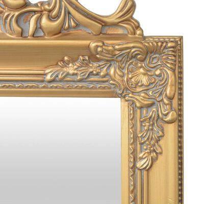 vidaXL fritstående spejl 160x40 cm barokstil guldfarvet