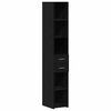 vidaXL Bogreol med skuffe Sort eg 30 x 42.4 x 185.2 cm