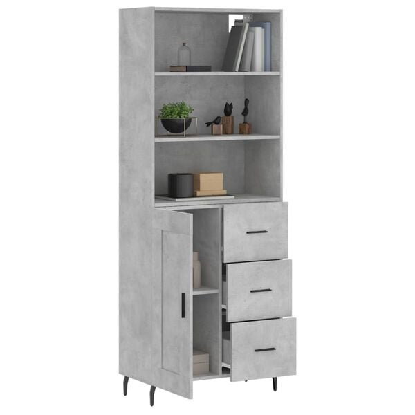 vidaXL h&oslash;jskab 69,5x34x180 cm konstrueret tr&aelig; betongr&aring;