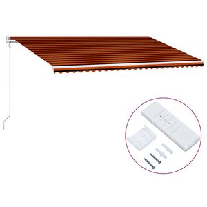 vidaXL foldemarkise med automatisk betjening 600 x 300 cm orange brun