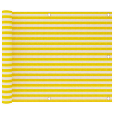 vidaXL altanafskærmning 75x300 cm HDPE gul og hvid