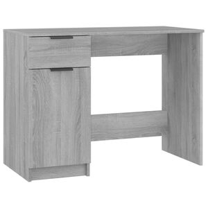 vidaXL skrivebord 100x50x75 cm konstrueret tr&aelig; gr&aring; sonoma-eg