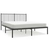 vidaXL sengeramme med sengegavl 150x200 cm metal sort