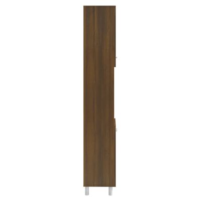 vidaXL badeværelsesskab 30x30x179 cm konstrueret træ brunt egetræ