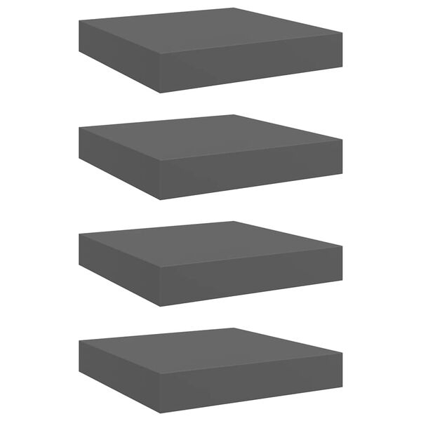 vidaXL v&aelig;ghylder 4 stk. 23x23,5x3,8 cm MDF gr&aring; h&oslash;jglans