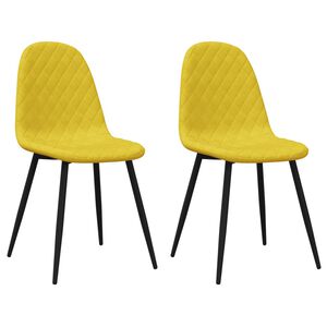 vidaXL spisebordsstole 2 stk. fl&oslash;jl sennepsgul