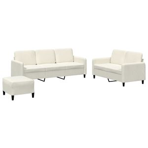 vidaXL sofas&aelig;t 3 dele velour cremefarvet