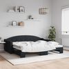 vidaXL daybed med udtr&aelig;k 90x200 cm stof sort
