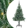 vidaXL Kunstigt Juletr&aelig; Snebelagt med LED Lys Gr&oslash;n og Hvid 150 cm
