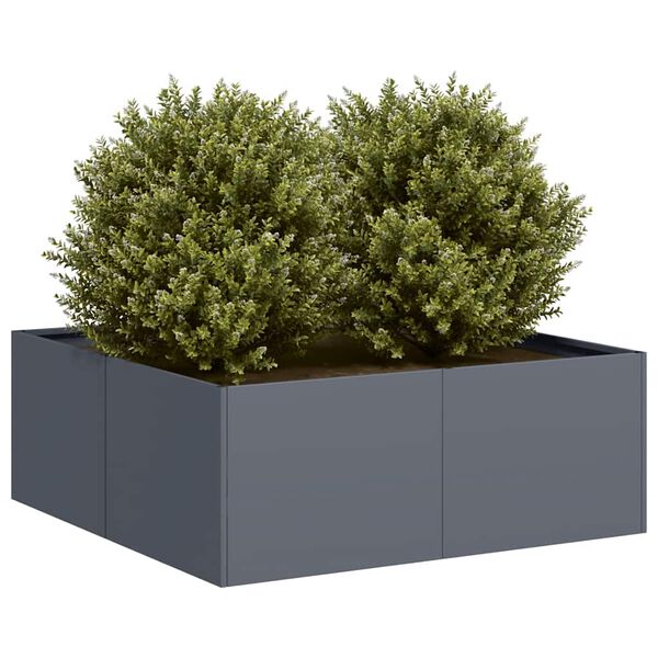 vidaXL plantekasse 80x80x30 cm st&aring;l antracitgr&aring;