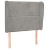vidaXL sengegavl med kanter 93x23x118/128 cm fl&oslash;jl lysegr&aring;