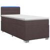 vidaXL Box Spring Seng med Madras og LED M&oslash;rk Brun 90 x 190 cm Stof