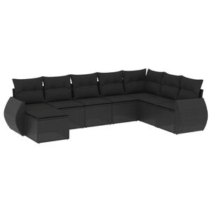 vidaXL sofas&aelig;t til haven 8 dele med hynder polyrattan sort