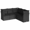 vidaXL sofas&aelig;t til haven 5 dele med hynder polyrattan sort