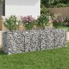 vidaXL Gabion h&oslash;jbed S&oslash;lv 200 x 50 x 60 cm Galvaniseret st&aring;l
