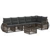 vidaXL Havesofa S&aelig;t 7 stk. Gr&aring; og M&oslash;rkegr&aring; polyrattan