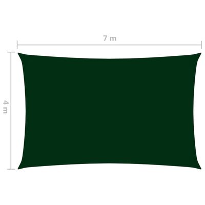 vidaXL solsejl 4x7 m rektangulær oxfordstof mørkegrøn