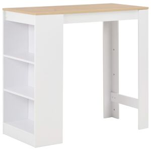 vidaXL barbord med hylde 110x50x103 cm hvid