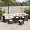 vidaXL Havesofa S&aelig;t 9 pcs Sort polyrattan