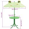 vidaXL udend&oslash;rs bistros&aelig;t til b&oslash;rn 3 dele med parasol gr&oslash;n