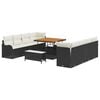 vidaXL Havesofa S&aelig;t 11 stk. Sort polyrattan