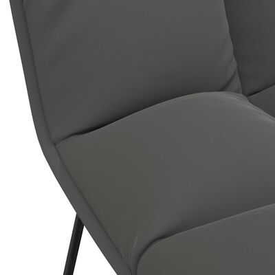 vidaXL lænestol med metalstel fløjl mørkegrå