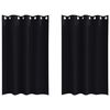 vidaXL M&oslash;rkl&aelig;gningsgardiner med ringe 2 stk. Sort 175 x 140 cm