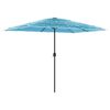 vidaXL haveparasol med st&aring;lstang 300x200x250 cm bl&aring;