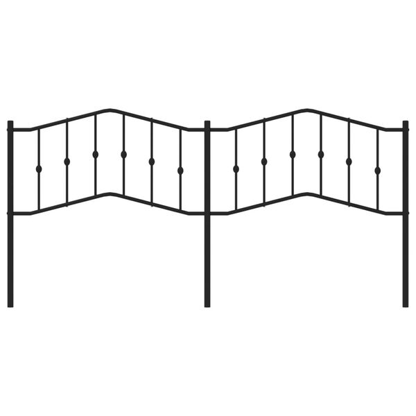 vidaXL sengegavl 200 cm metal sort