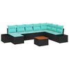 vidaXL Havesofa S&aelig;t 9 stk. Sort polyrattan