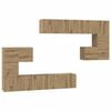 vidaXL TV Enheder V&aelig;gmonteret 4 pcs Artisan Egetr&aelig; Konstrueret tr&aelig;