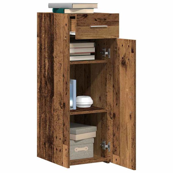 vidaXL Sideboard med skuffe Gammelt træ 30 x 42,5 x 93 cm
