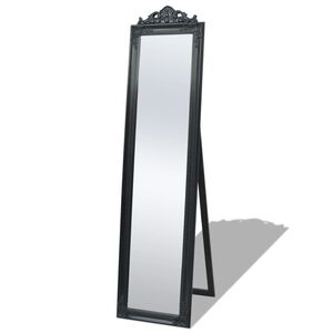 vidaXL fritst&aring;ende spejl 160x40 cm barokstil sort