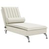 vidaXL chaiselong med massage og pude fl&oslash;jl cremefarvet