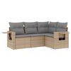 vidaXL sofas&aelig;t til haven 4 dele med hynder polyrattan beige