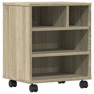 vidaXL printerstativ med hjul 41x32x48 cm sonoma-eg