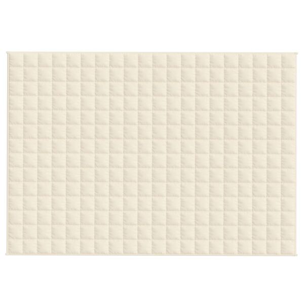 vidaXL tyngdet&aelig;ppe 138x200 cm 10 kg stof lys cremefarve