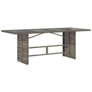 vidaXL havebord med glastop 190x80x75 cm polyrattan gr&aring;