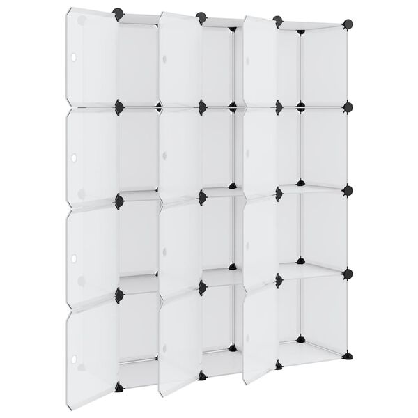 vidaXL opbevaringskubeorganisator med 12 kuber og d&oslash;re transparent PP