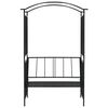 vidaXL havebue med bænk 128x50x207 cm jern sort