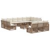 vidaXL Havesofa S&aelig;t 14 stk. Beige polyrattan