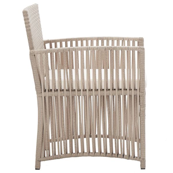 vidaXL havestole med hynder 2 stk. polyrattan beige