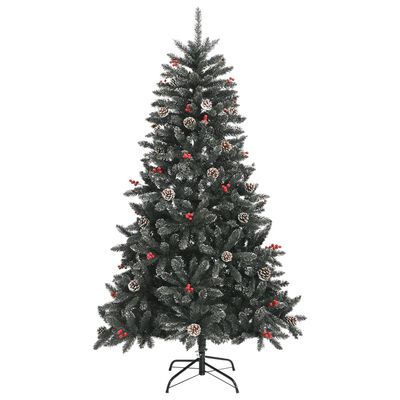 vidaXL kunstigt juletræ med juletræsfod 150 cm PVC grøn