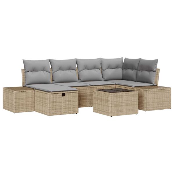 vidaXL Sofa S&aelig;t med pude 6 pcs polyrattan