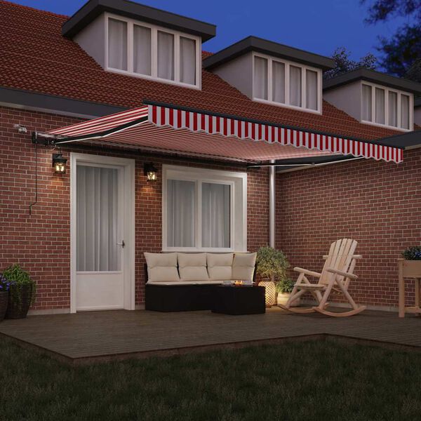 vidaXL Markiseduge med R&oslash;d og Hvid 400 &times; 300 cm Polyester