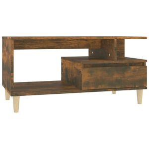 vidaXL sofabord 90x49x45 cm konstrueret tr&aelig; r&oslash;get egetr&aelig;sfarve