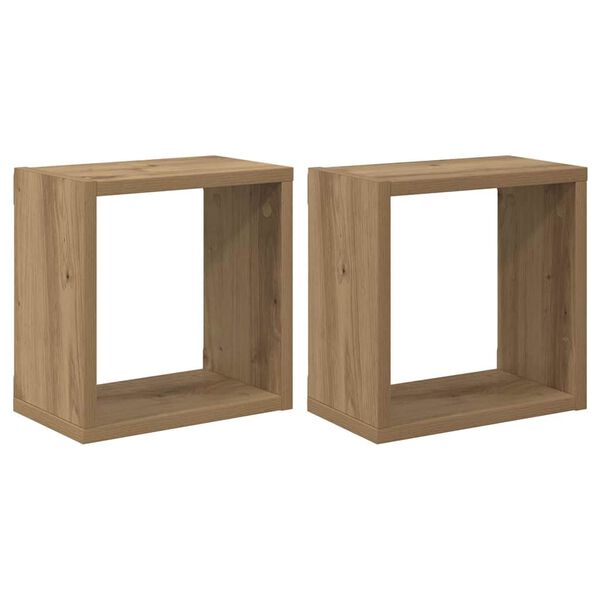 vidaXL Væghylder 2 pcs Artisan Egetræ 26 x 15 x 26 cm Konstrueret træ