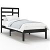 vidaXL sengeramme 90x190 cm Single massivt tr&aelig; sort