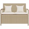 vidaXL opbevaringsbænk til haven med hynde polyrattan beige